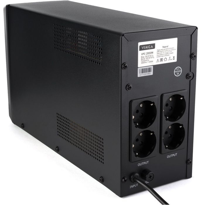 Пристрій безперебійного живлення Vinga LCD 800VA metal case (VPC-800M) зображення 10