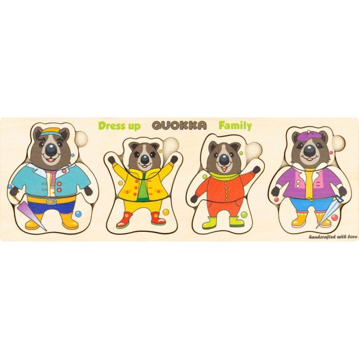 Развивающая игрушка Quokka Пазл-вкладыш Семья квока (QUOKA001QF)