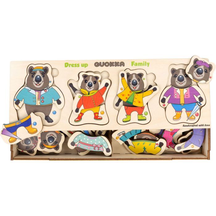 Развивающая игрушка Quokka Пазл-вкладыш Семья квока (QUOKA001QF) изображение 2