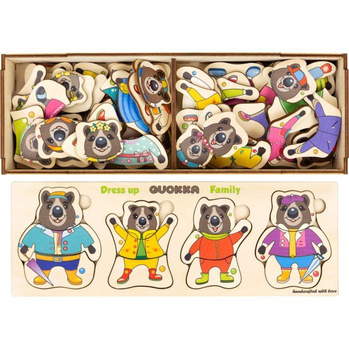 Развивающая игрушка Quokka Пазл-вкладыш Семья квока (QUOKA001QF) изображение 3