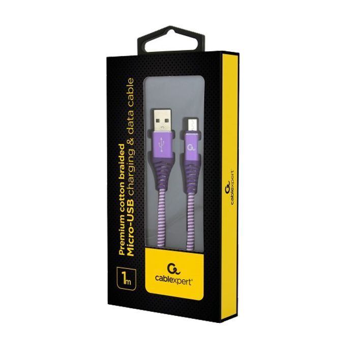 Дата кабель USB 2.0 Micro 5P to AM Cablexpert (CC-USB2B-AMmBM-1M-PW) изображение 2