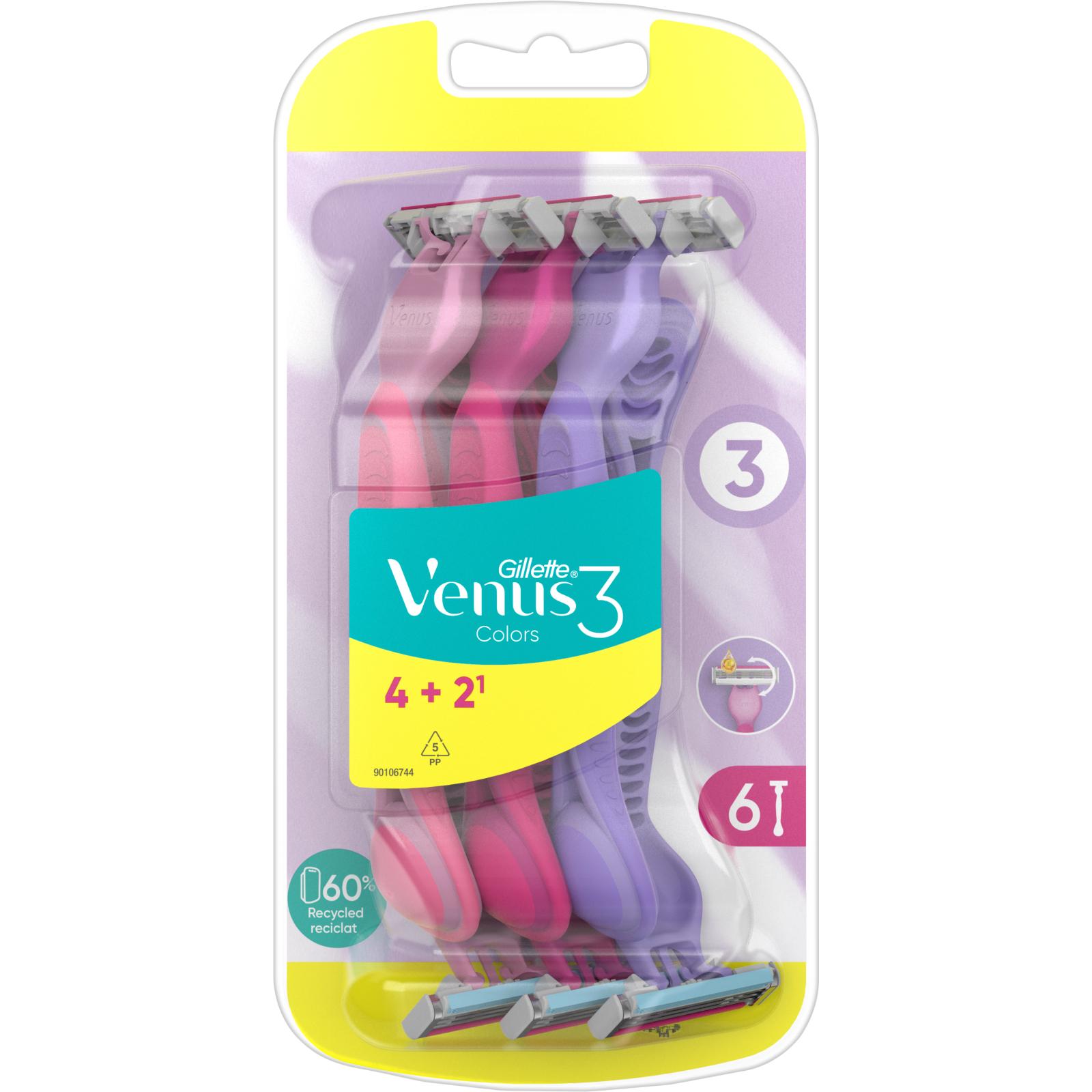 Бритва Gillette Venus 3 Colors 6 шт. (7702018426201) изображение 2