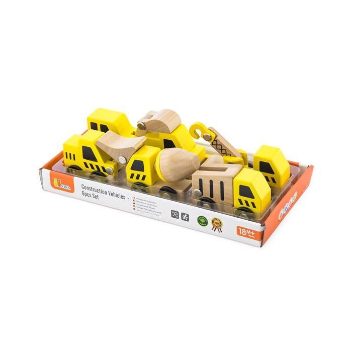 Развивающая игрушка Viga Toys Набор машинок Стройтехника 6 шт. в дисплее (50541)