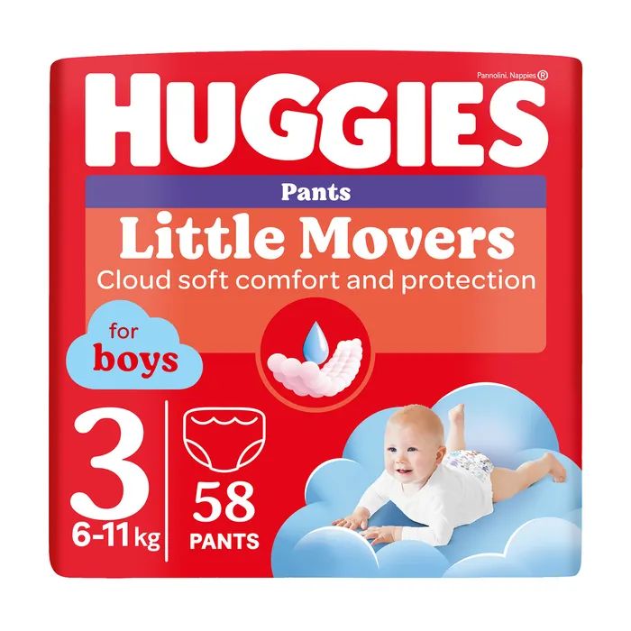 Подгузники Huggies Little Movers/Pants 3 Mega 6-11 кг для мальчиков 58 ш (5029053547473)