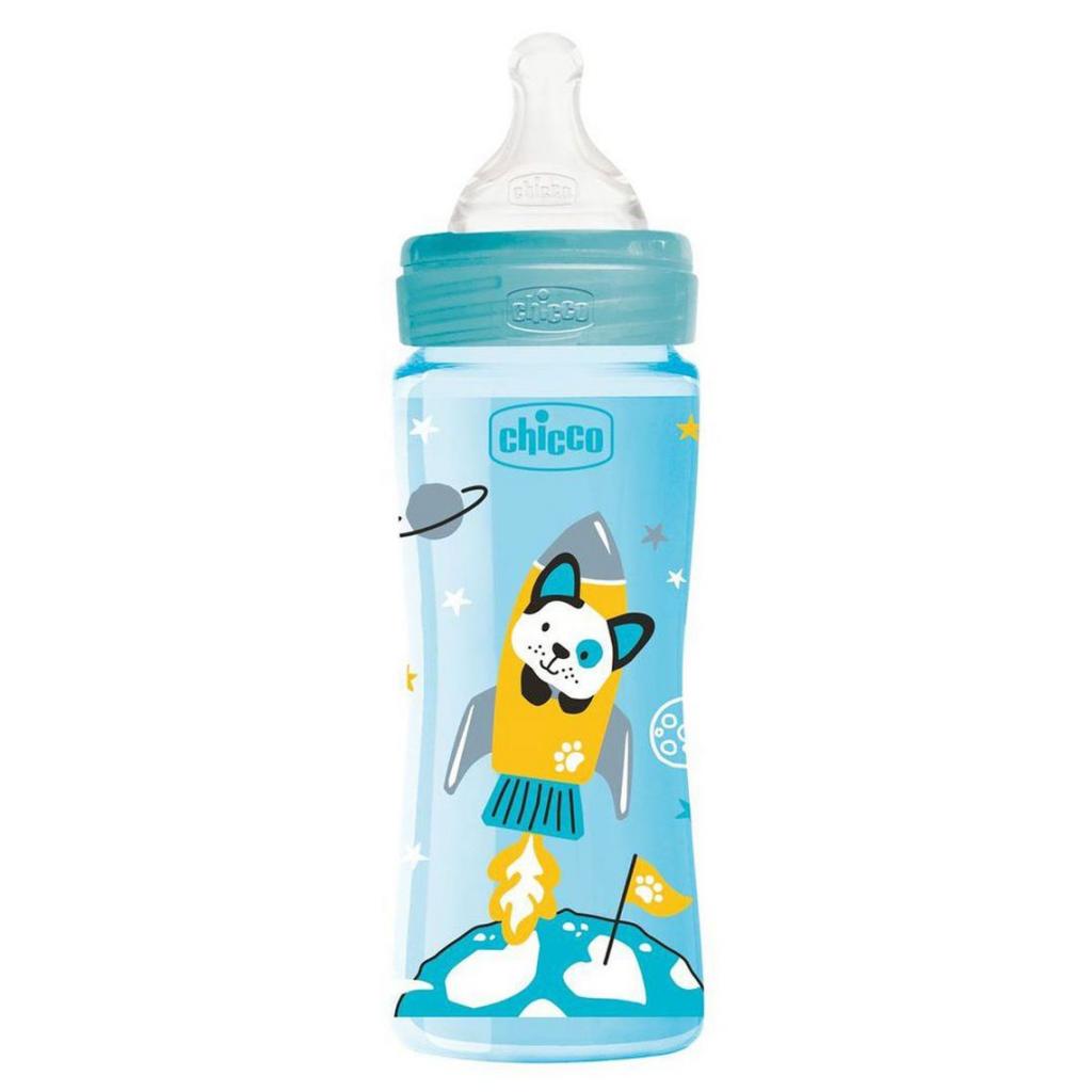 Бутылочка для кормления Chicco пластиковая Well-being Physio Colors с силик. соской 4м+ 330 (28637.20)