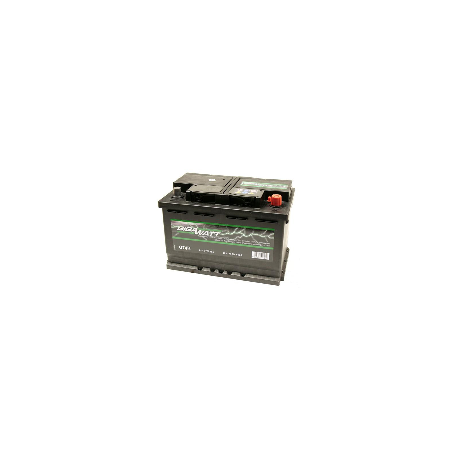 Акумулятор автомобільний GigaWatt 74А (0185757404) зображення 2