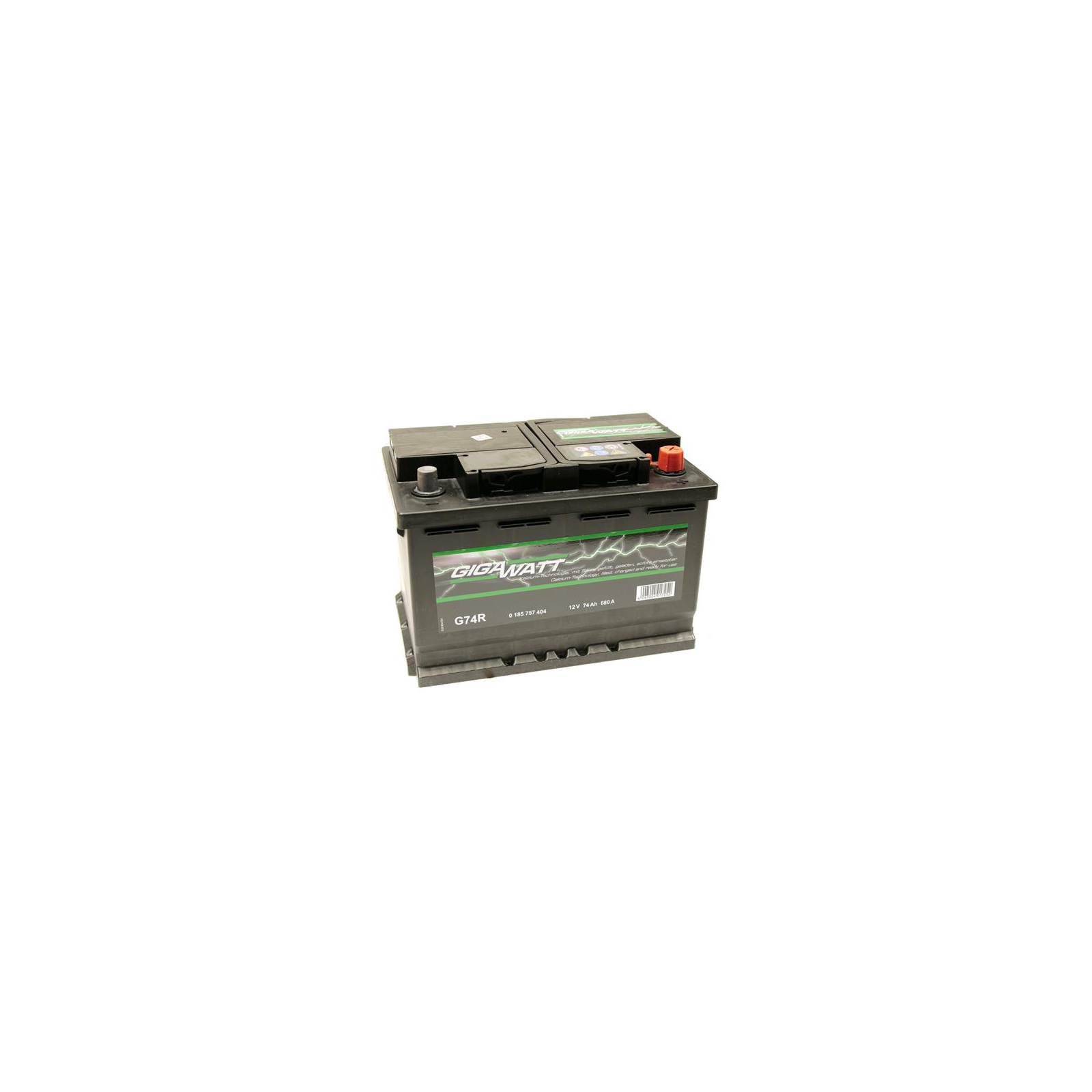 Аккумулятор автомобильный GigaWatt 74А (0185757404) изображение 3