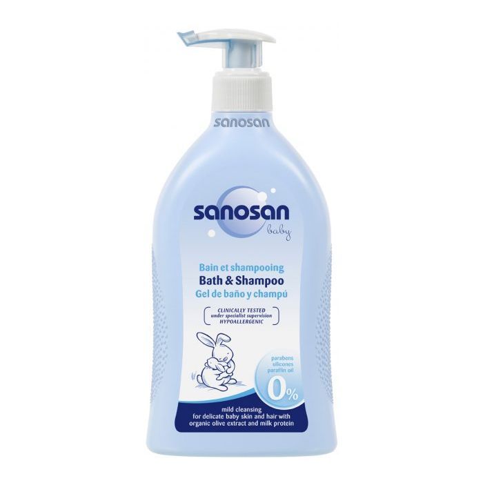Детский шампунь Sanosan Baby гель для купания 2 в 1, 500 мл (4003583190256)