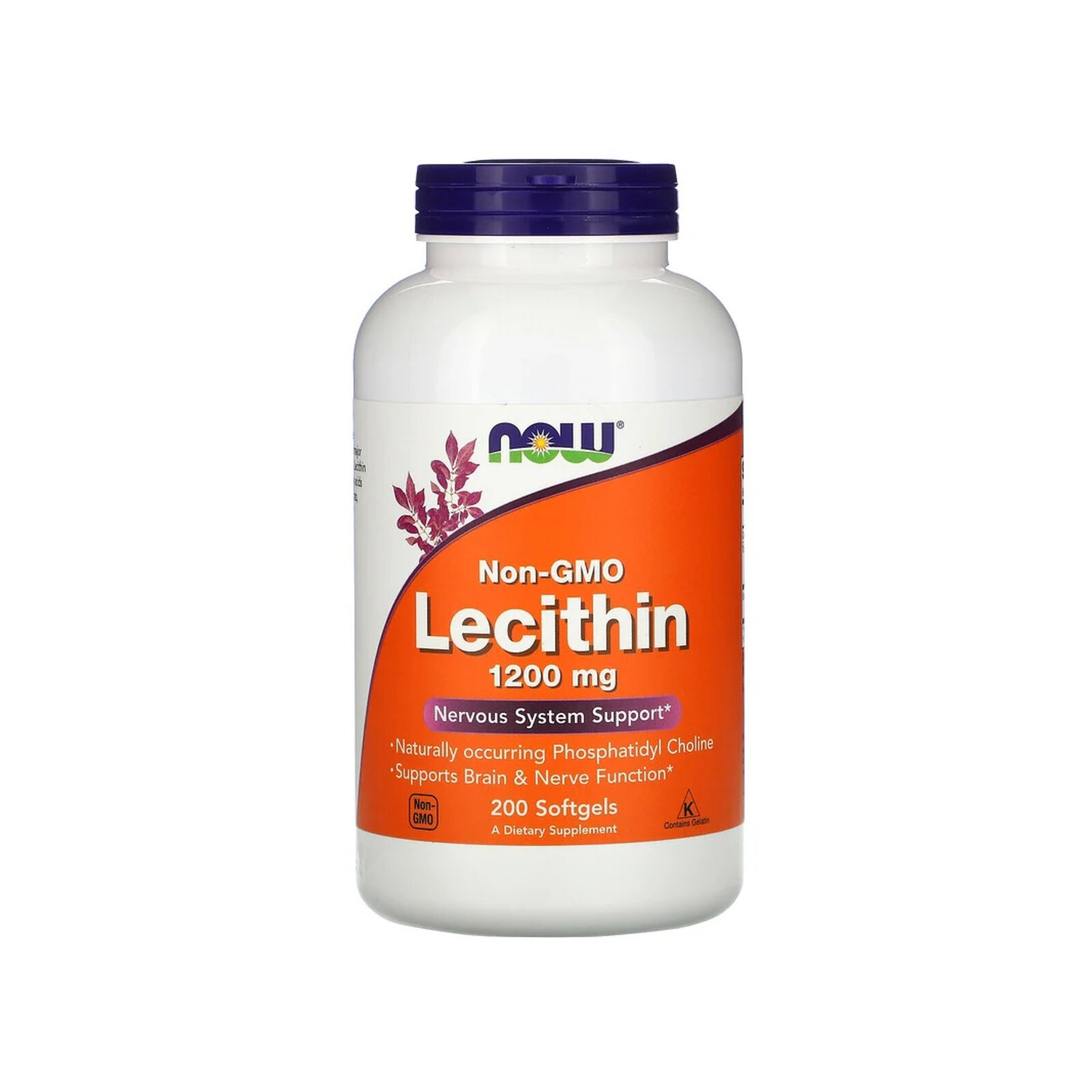 Амінокислота Now Foods Лецитин 1200мг, Lecithin, 200 желатинових капсул (NOW-02212)