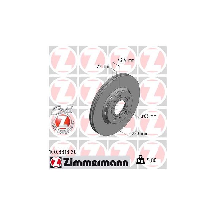 Тормозной диск ZIMMERMANN 100.3313.20