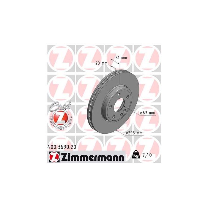 Тормозной диск ZIMMERMANN 400.3690.20