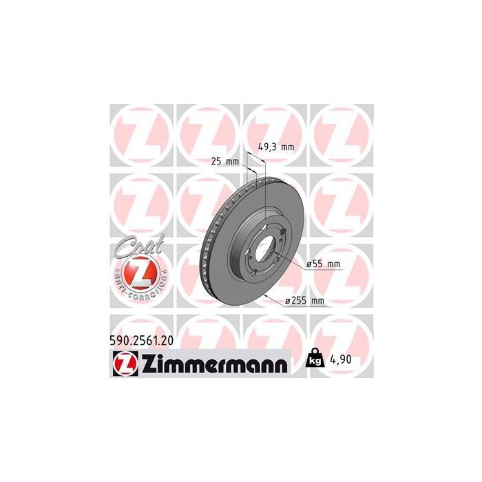 Тормозной диск ZIMMERMANN 590.2561.20