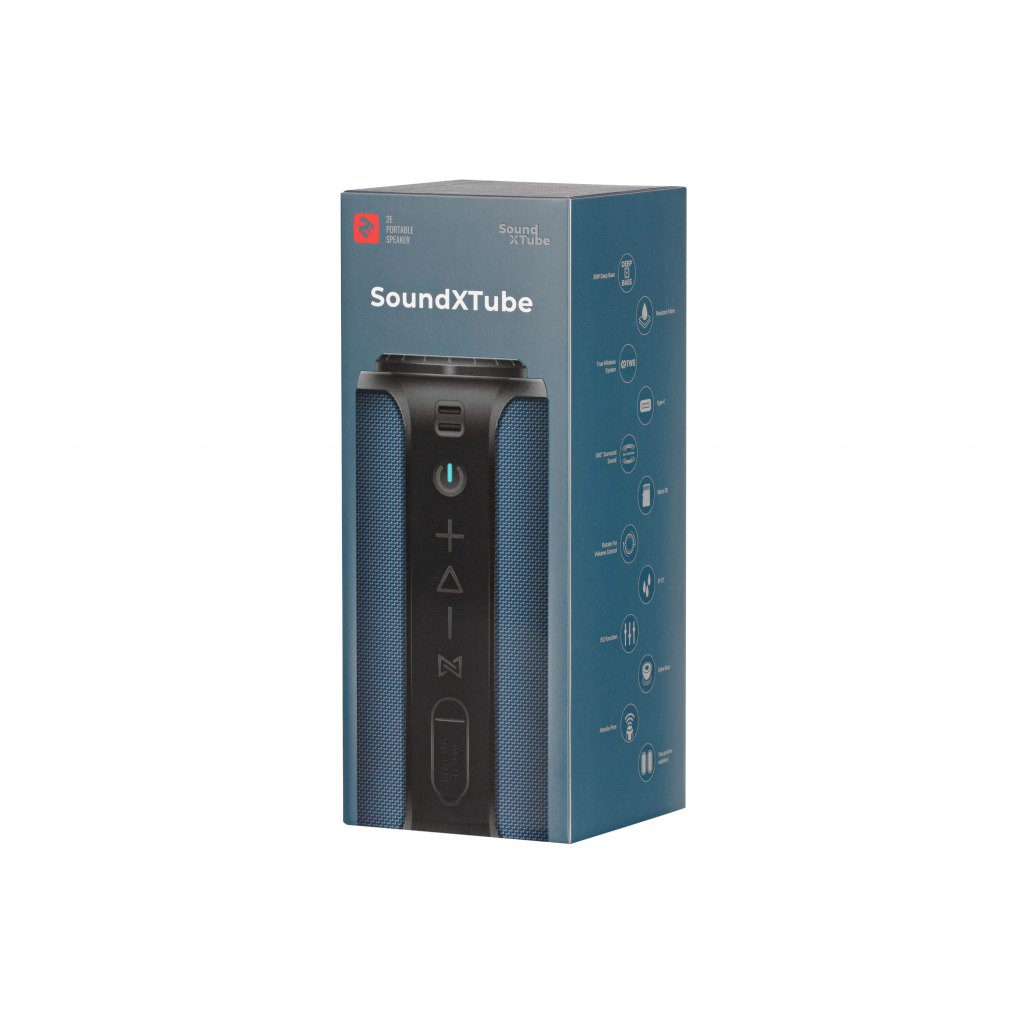 Акустична система 2E SoundXTube TWS MP3 Wireless Waterproof Turquoise (2E-BSSXTWTQ) зображення 3