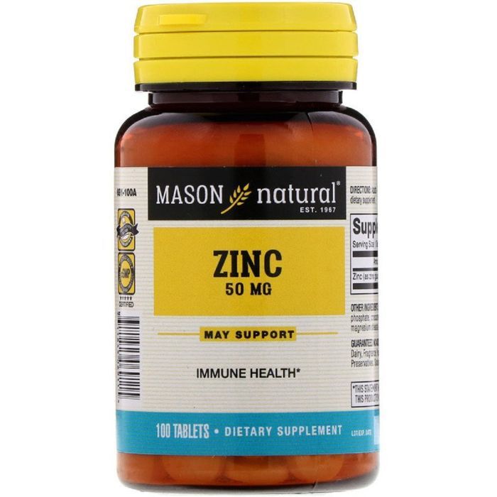Минералы Mason Natural Цинк 50 мг, Zinc, 100 таблеток (MAV06911)
