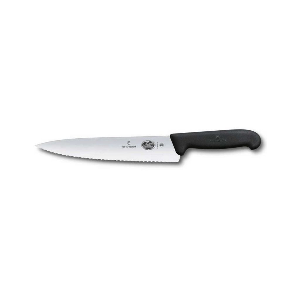 Кухонный нож Victorinox Fibrox Carving 22 см Serrated Black (5.2033.22)