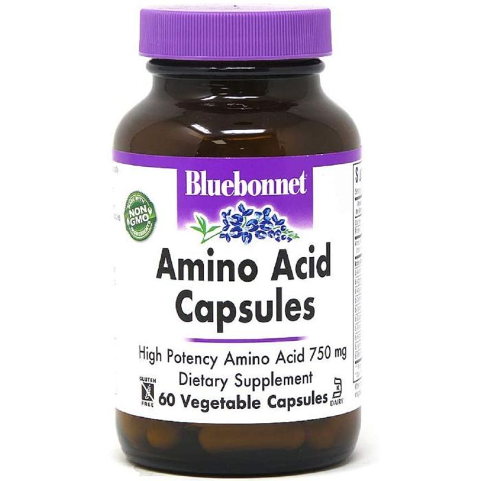 Аминокислота Bluebonnet Nutrition Комплекс Аминокислот 750 мг, Amino Acid, 60 вегетарианских (BLB0010)