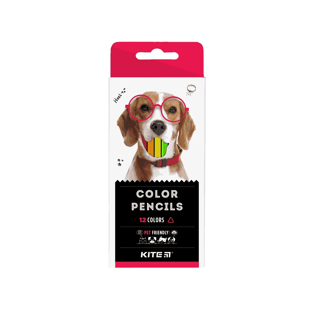 Карандаши цветные Kite трехгранные Dogs 12 шт. (K22-053-1)