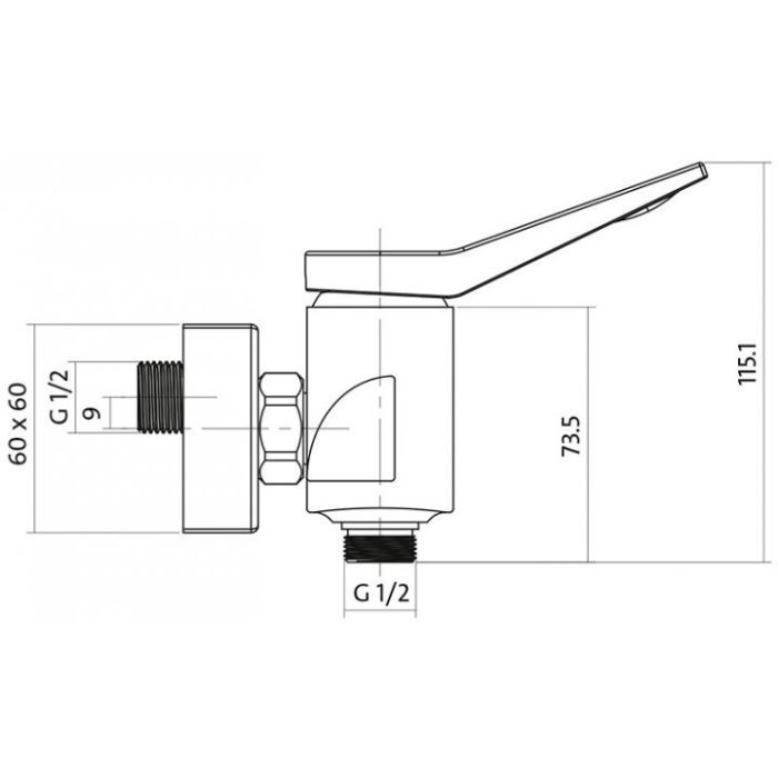 Смеситель Cersanit CROMO для душу (S951-036) изображение 2