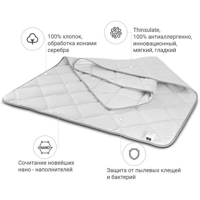 Ковдра MirSon антиалергенна Bianco Thinsulat 0776 літо 172x205 см (2200000144874) зображення 2