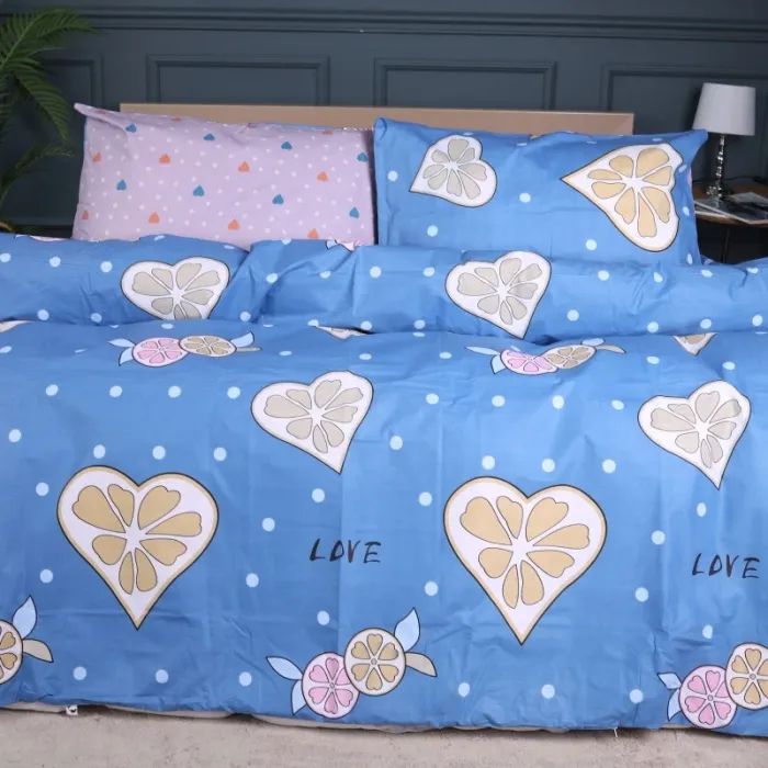 Постільна білизна MirSon Бязь Ranforce Elite 17-0470 Love lemon Сімейний (2200004683065)