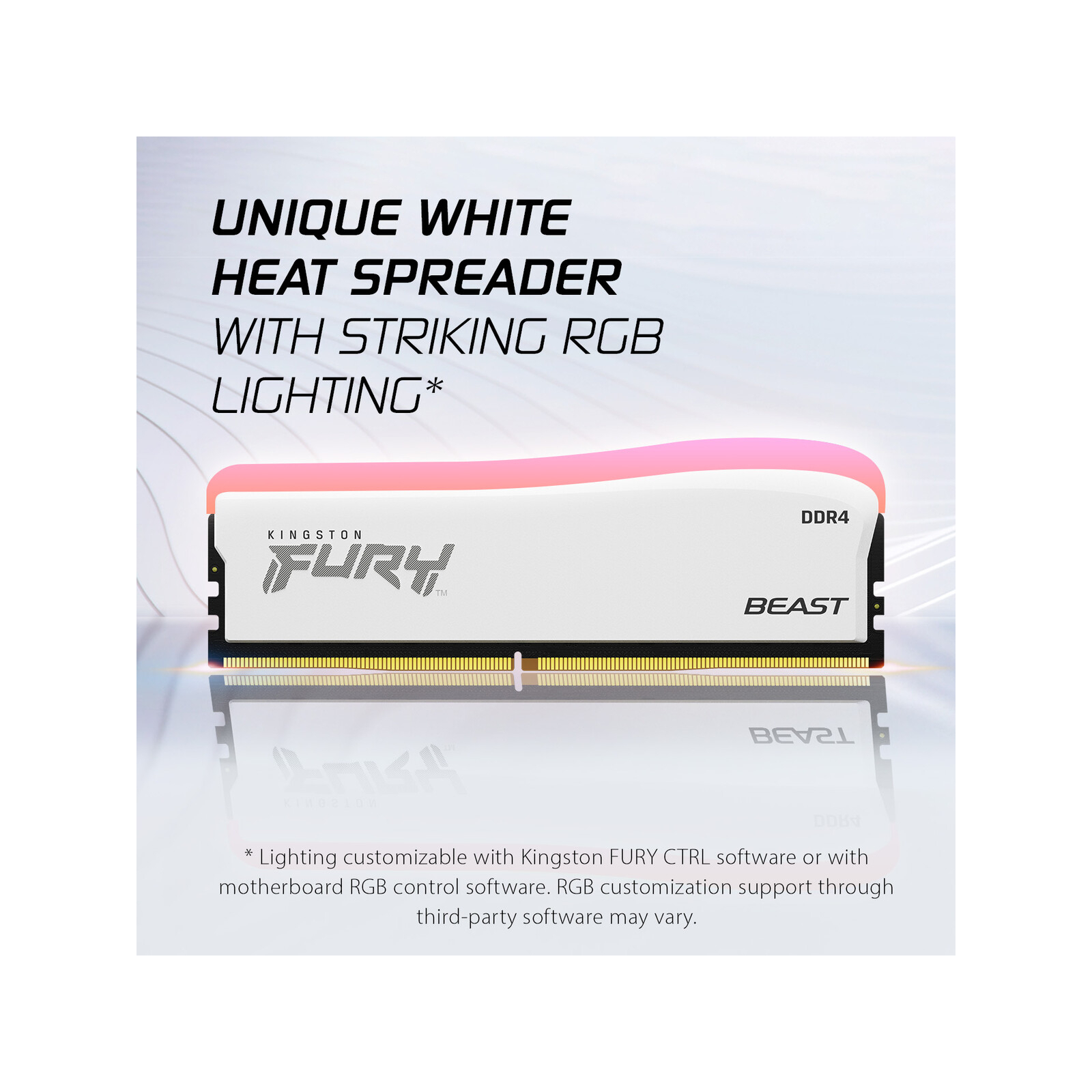 Модуль пам'яті для комп'ютера DDR4 16GB 3200 MHz Beast White RGB SE Kingston Fury (ex.HyperX) (KF432C16BWA/16) зображення 11