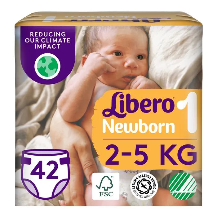 Подгузники Libero Newborn Размер 1 (2-5 кг) 42 шт (7322541884004)