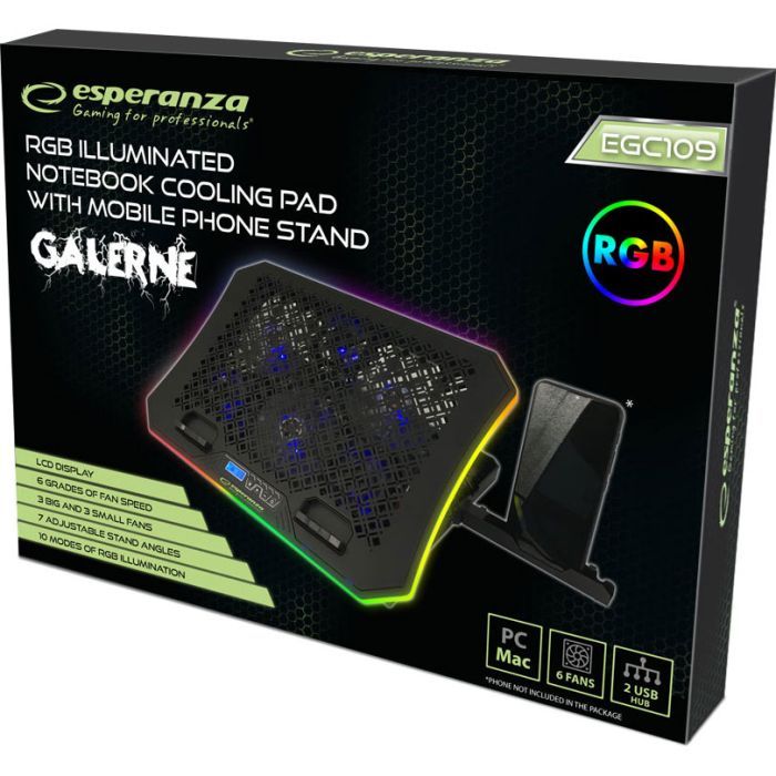 Подставка для ноутбука Esperanza EGC109 with RGB Galerne + mobile stand (EGC109) изображение 7