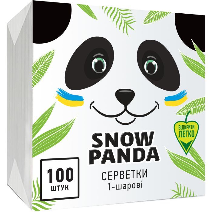 Салфетки столовые Сніжна Панда однослойные белые 24x24 см 100 шт. (4823019007879)