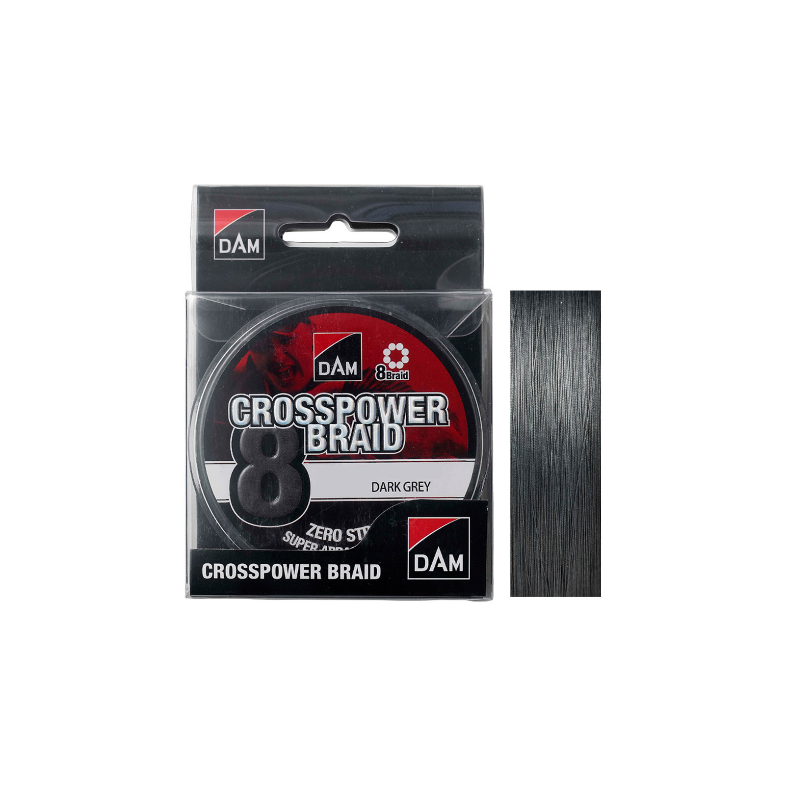 Шнур DAM CROSSPOWER 8-BRAID 110м 0,13мм 7,2кг/16Lb (dark grey) (60078)