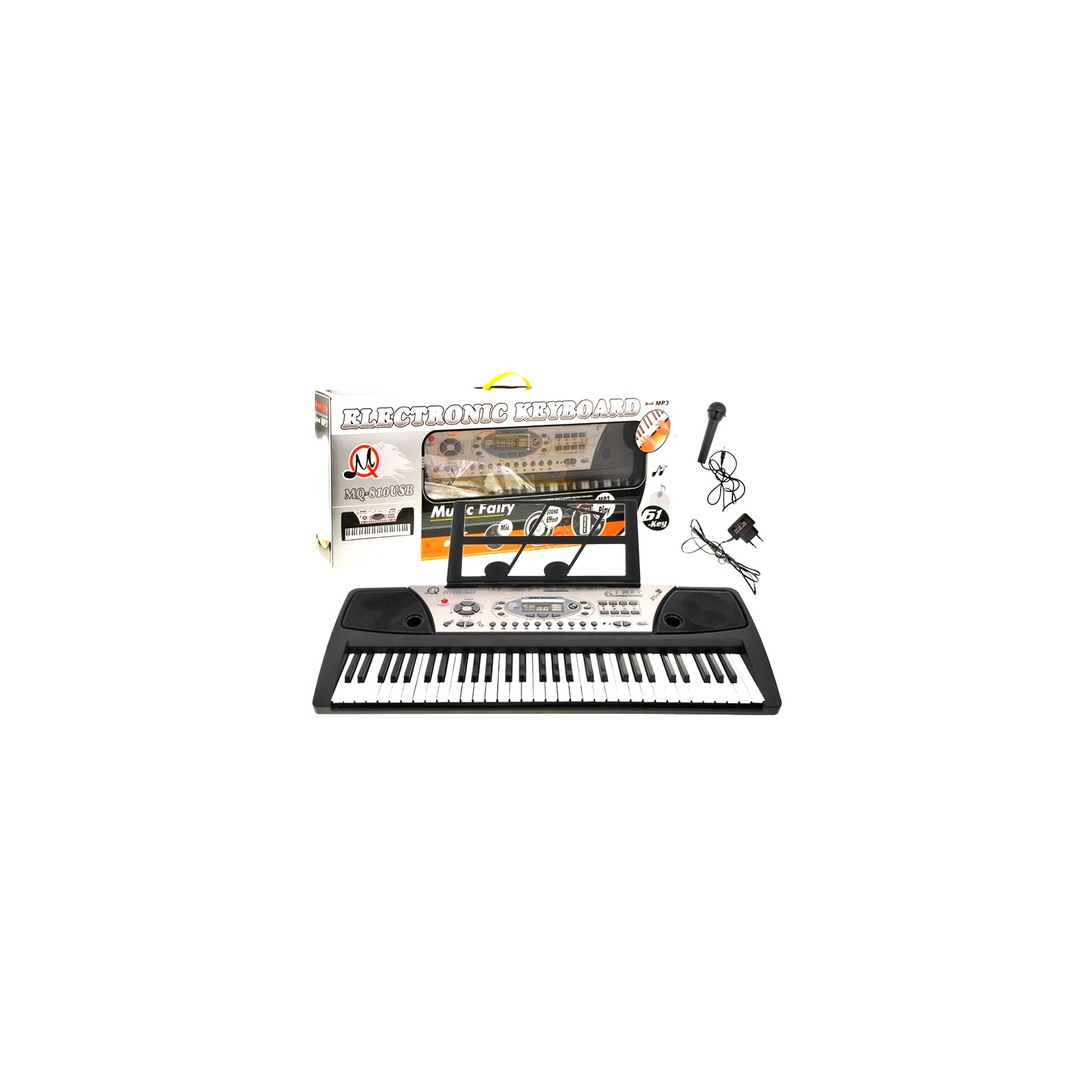 Музыкальная игрушка MQ Синтезатор с микрофоном, 61 клавиша (MQ810USB)