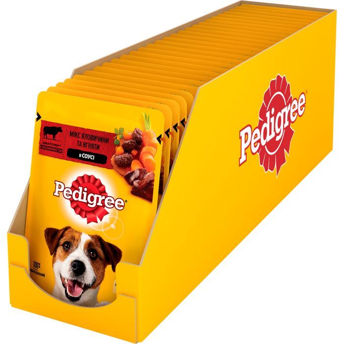 Влажный корм для собак Pedigree Говядина, ягненок в соусе 100 г (5900951262531)