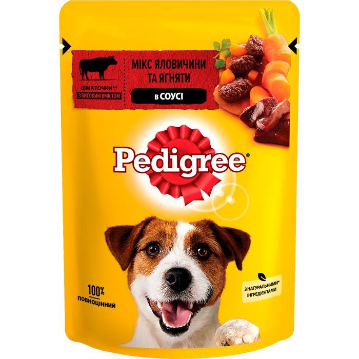 Влажный корм для собак Pedigree Говядина, ягненок в соусе 100 г (5900951262531) изображение 2