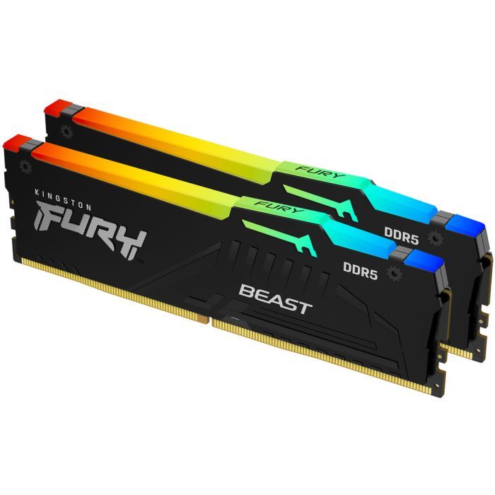 Модуль памяти для компьютера DDR5 16GB (2x8GB) 5200 MHz Beast RGB Kingston Fury (ex.HyperX) (KF552C36BBEAK2-16)