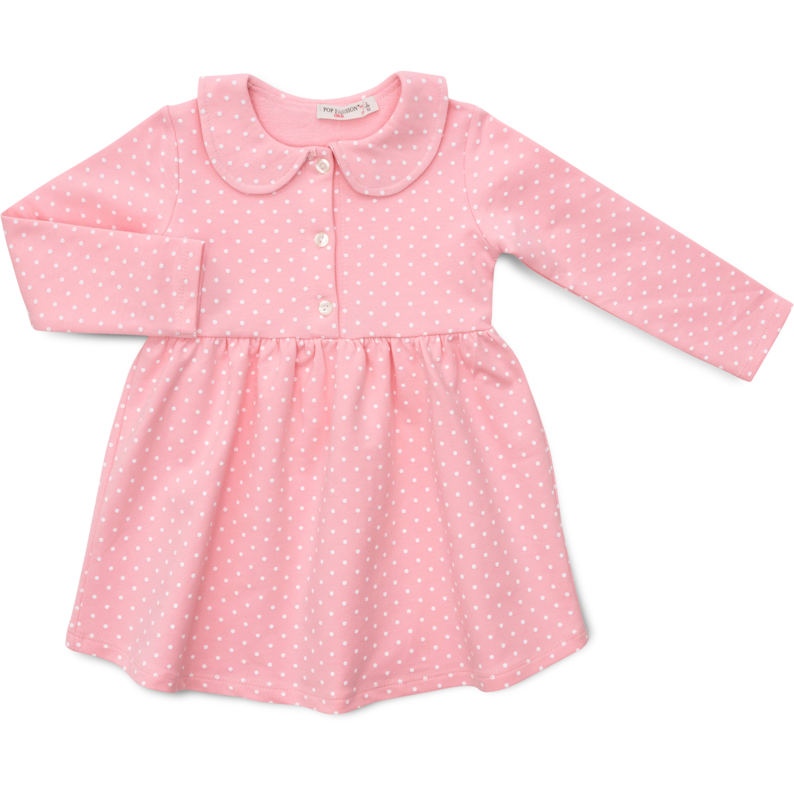 Платье POP FASHION в горошек (6781-92G-pink)
