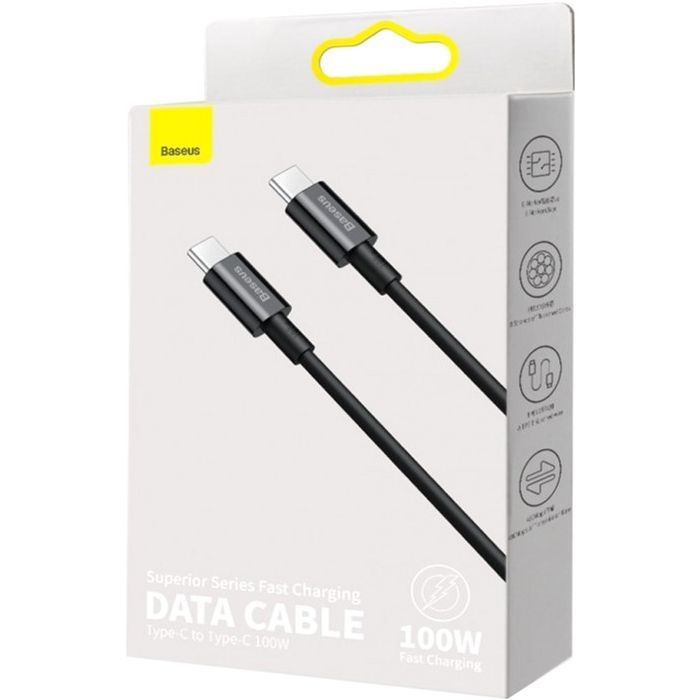 Дата кабель USB-C to USB-C 1.0m 5A Black Baseus (CATYS-B01) изображение 4