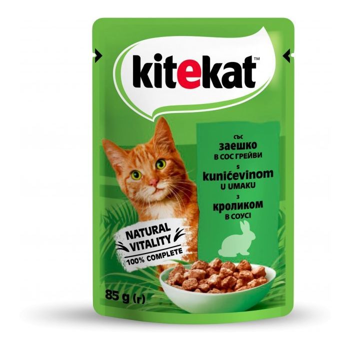 Вологий корм для кішок Kitekat з кроликом у соусі 85 г (5900951307324)