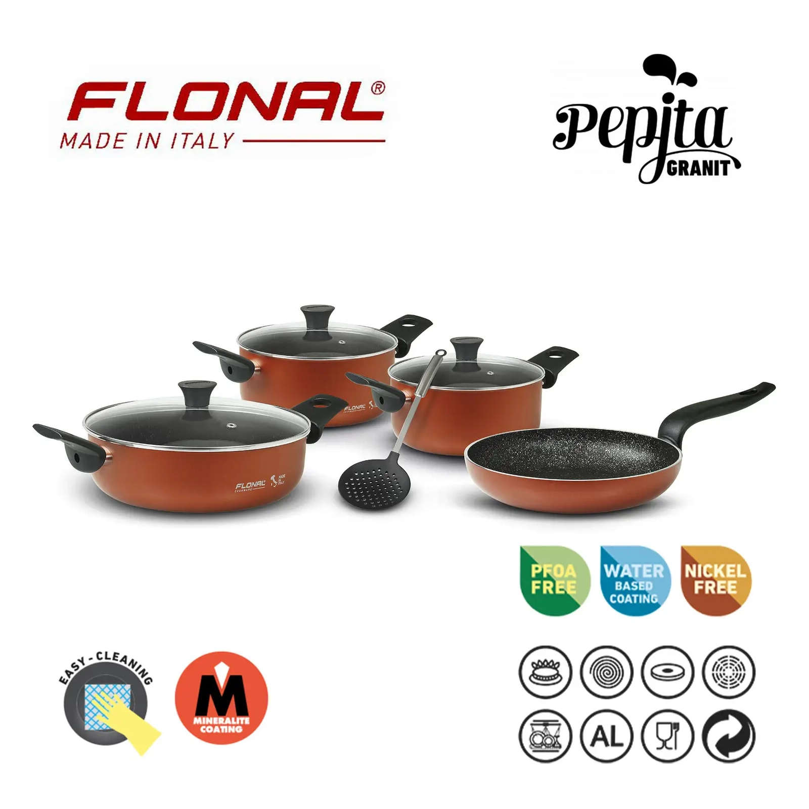 Набір посуду Flonal Pepita Granit 8 предметів (PGFSET08PZ) зображення 3
