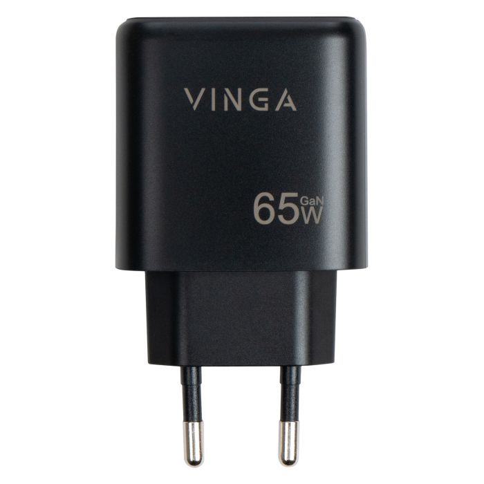 Зарядний пристрій Vinga GaN 65W PD+QC 1C1A ports Wall Charger (VCPCHCA65B) зображення 4