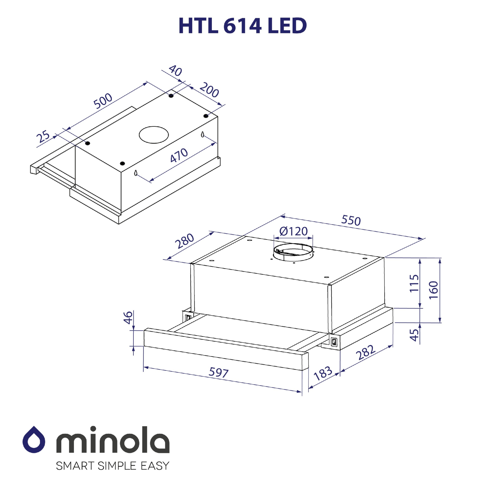 Вытяжка кухонная Minola HTL 614 BL LED изображение 10