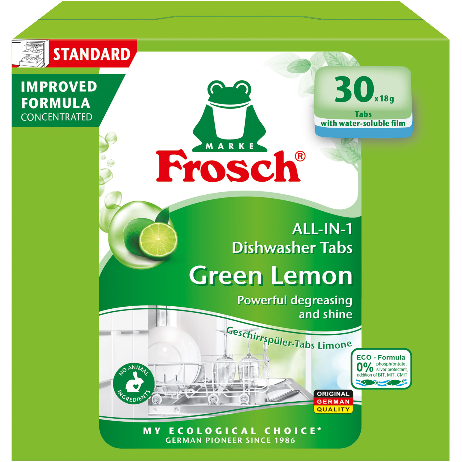 Таблетки для посудомоечных машин Frosch Лимон 50 шт. (4001499947315)