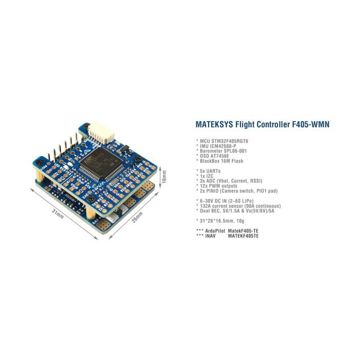Полетный контроллер (FC) MATEKSYS F405-WMN (F405-WMN/HP024.0104) изображение 2