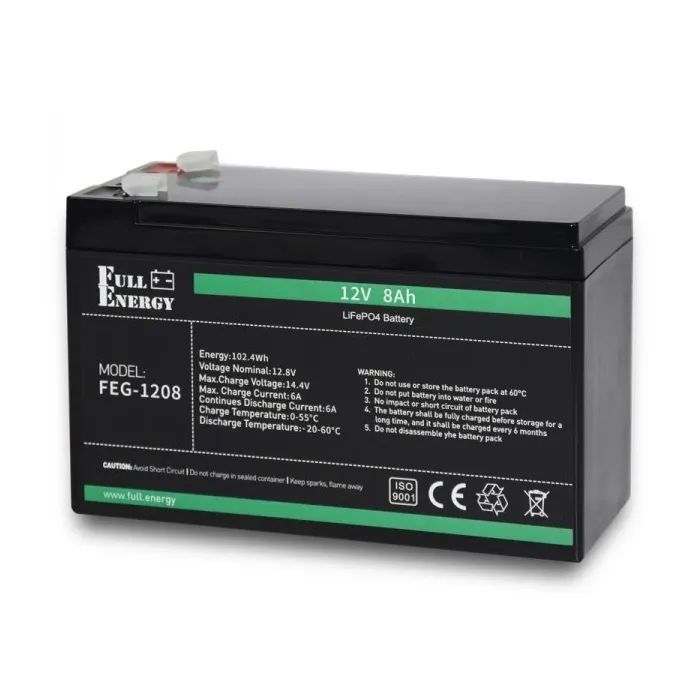 Батарея LiFePo4 Full Energy 12В 8Аг, FEG-128 (FEG-128)