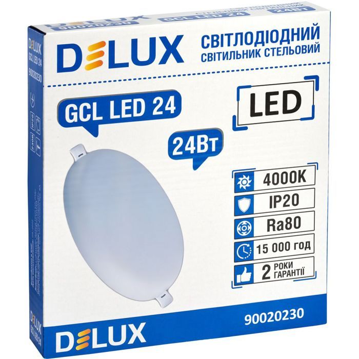 Светильник Delux GCL 24 4000К 24Вт 230В ROUND (90020230) изображение 2