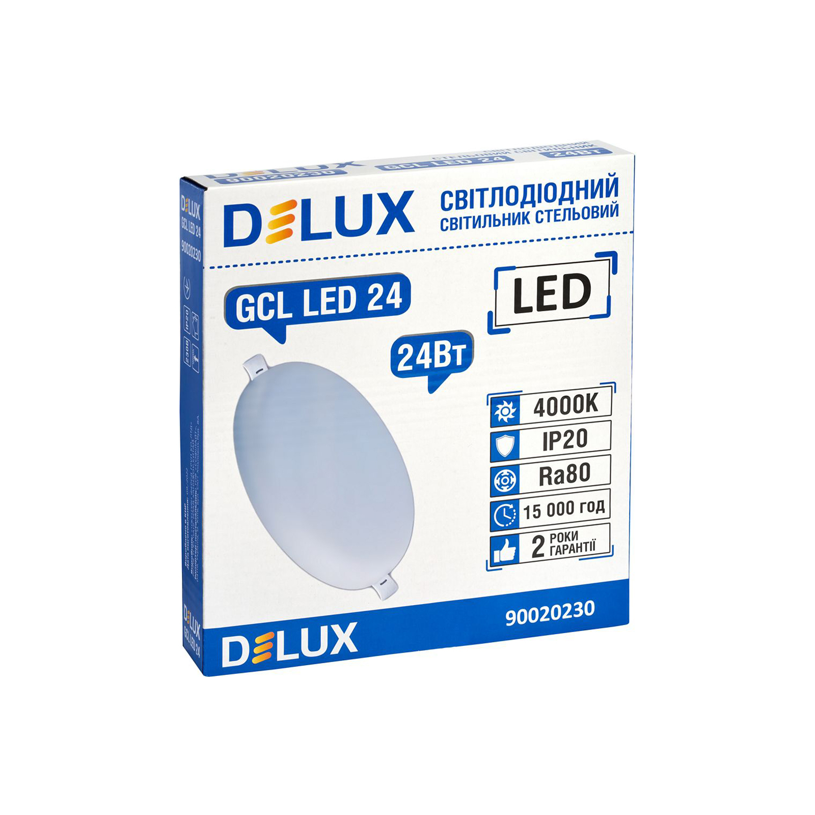 Світильник Delux GCL 24 4000К 24Вт 230В ROUND (90020230) зображення 2