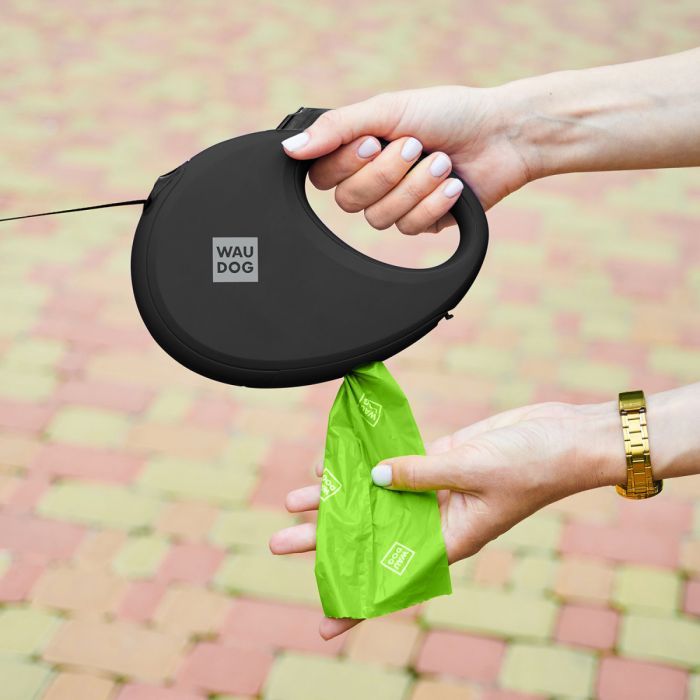 Повідець для собак WAUDOG R-leash з контейнером для пакетів S до 12 кг 3 м чорний (26271) зображення 8