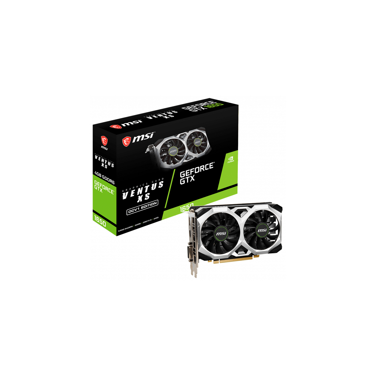 Видеокарта MSI GeForce GTX1650 4096Mb D6 VENTUS XS OC (GTX 1650 D6 VENTUS XS OCV3) изображение 2