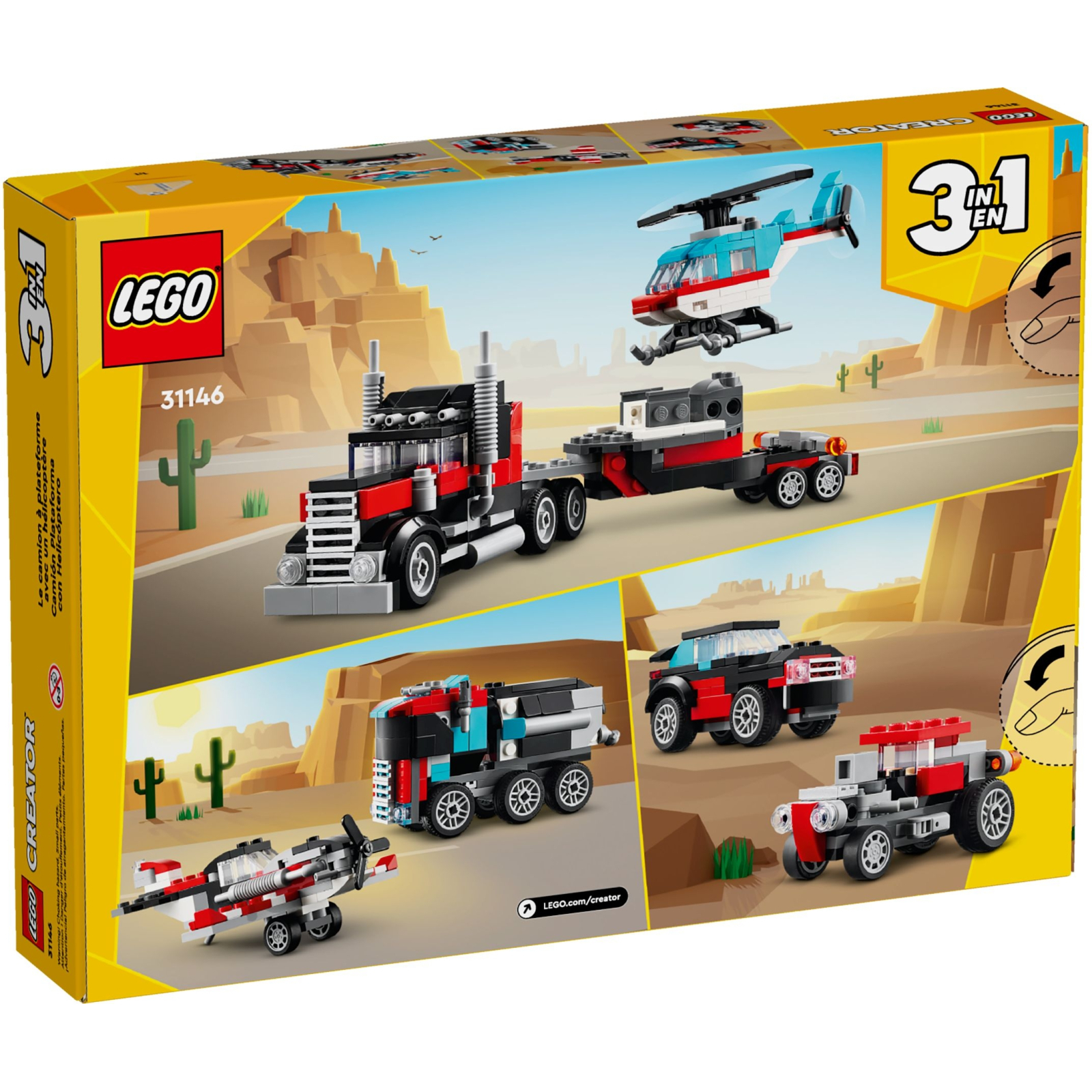 Конструктор LEGO Creator Бортова вантажівка з гелікоптером 270 деталей (31146) зображення 10