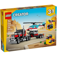 Photos - Construction Toy Lego Конструктор  Creator Бортова вантажівка з гелікоптером 270 деталей (31 