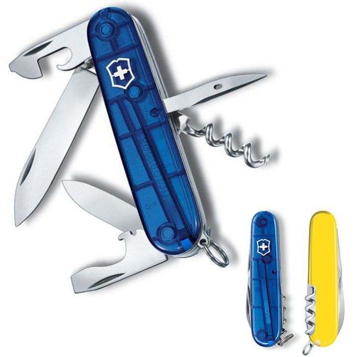 Нож Victorinox Spartan Ukraine 91 мм Синьо-прозорий/Жовтий (1.3603.T2.8) изображение 2