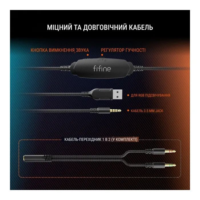 Наушники Fifine H3 RGB Black (H3) изображение 12